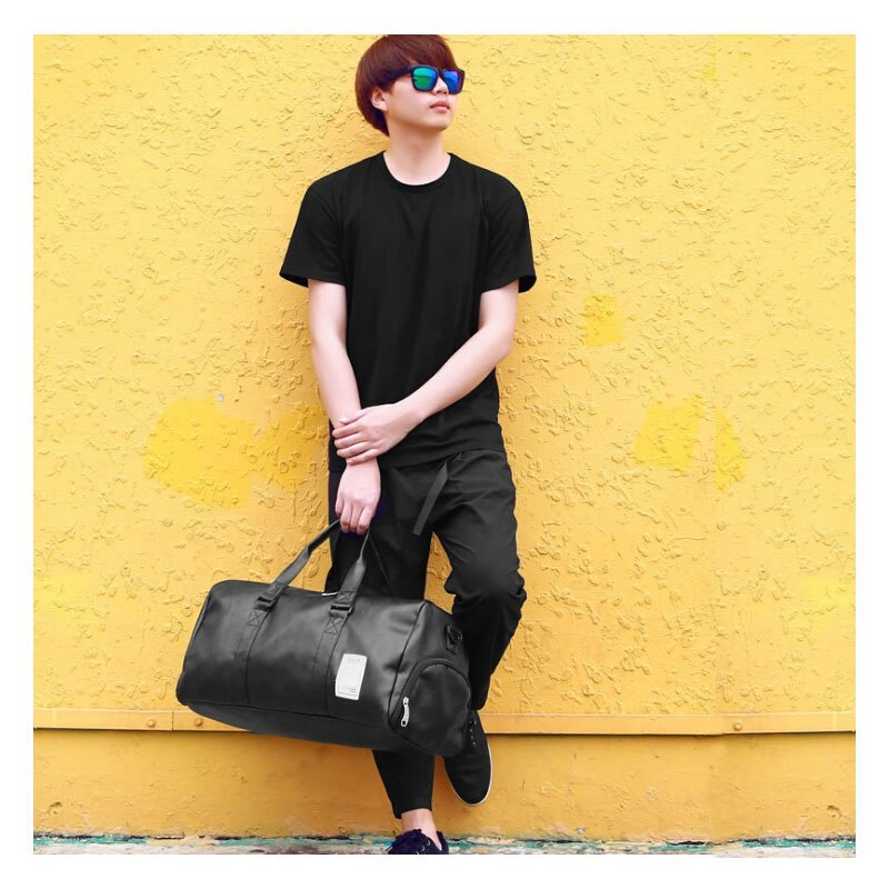 PU Leather Sports Gym Duffle Bag