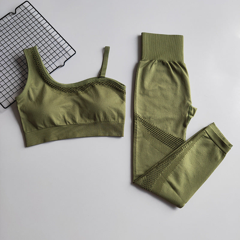 One Shoulder Seamless Gym Suit