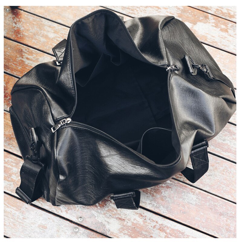 PU Leather Sports Gym Duffle Bag