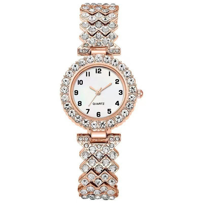 Luxury Valentine Jewellery Set Clock Gift Silver Strap With Quartz Wristwatch Alloy Bracelet For Ladies