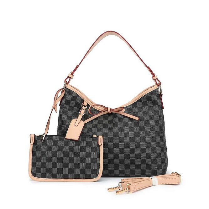 Set of Checkered Slouch bag and a Clutch bag