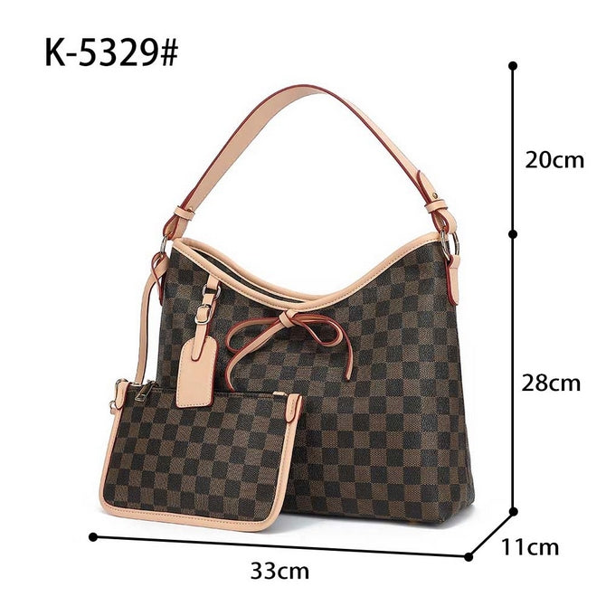 Set of Checkered Slouch bag and a Clutch bag