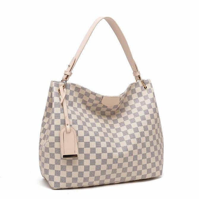 Elegant Checkered Slouch Bag
