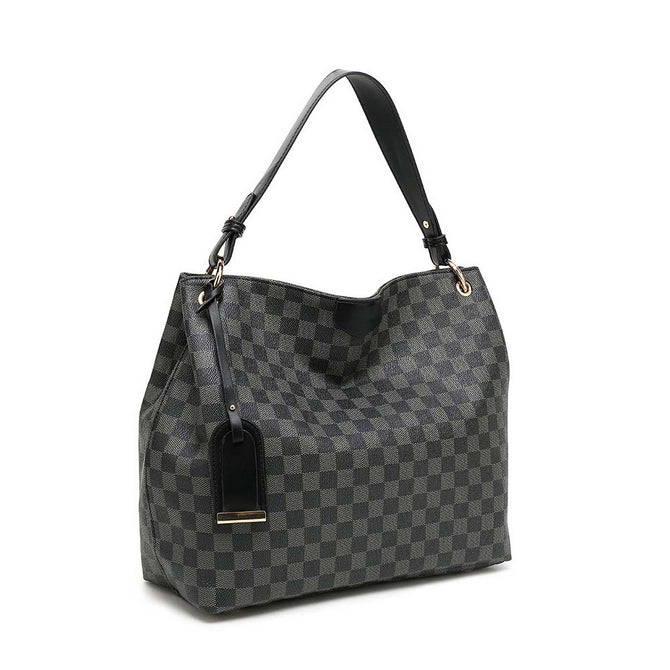 Elegant Checkered Slouch Bag
