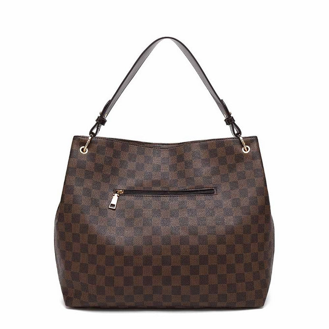 Elegant Checkered Slouch Bag