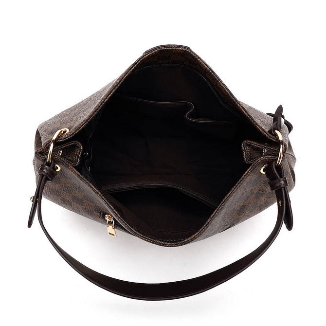 Elegant Checkered Slouch Bag