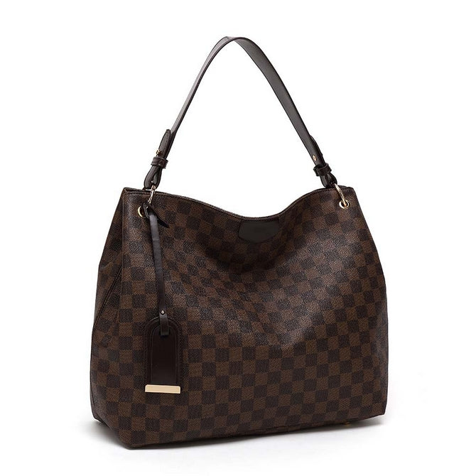 Elegant Checkered Slouch Bag
