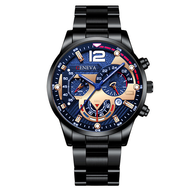 New Three Eye Quartz Watch With Bracelet Set Valentine's Day Gifts