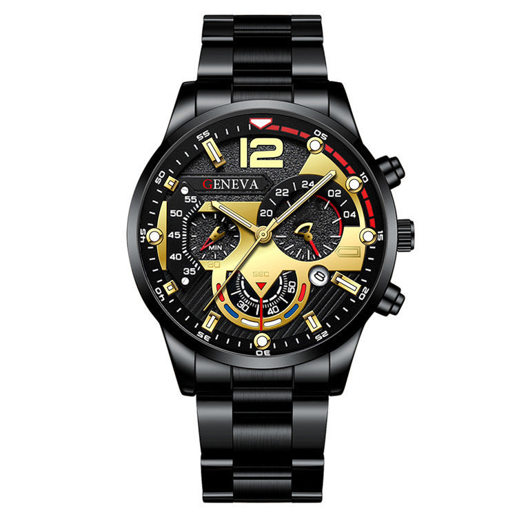 New Three Eye Quartz Watch With Bracelet Set Valentine's Day Gifts