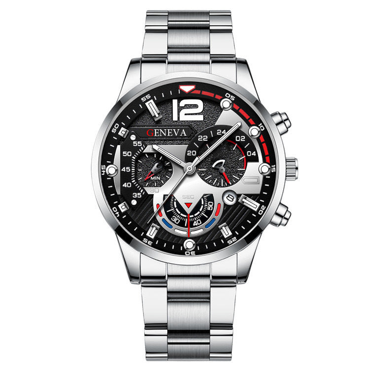 New Three Eye Quartz Watch With Bracelet Set Valentine's Day Gifts