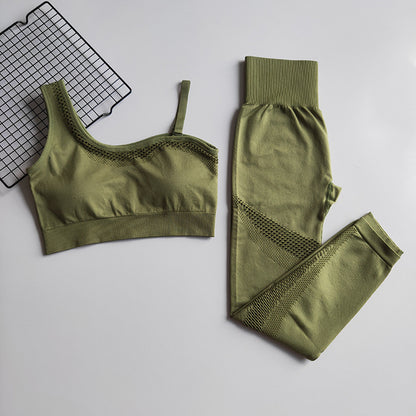 One Shoulder Seamless Gym Suit
