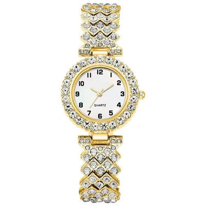 Luxury Valentine Jewellery Set Clock Gift Silver Strap With Quartz Wristwatch Alloy Bracelet For Ladies