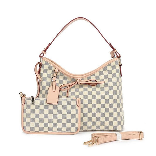 Set of Checkered Slouch bag and a Clutch bag