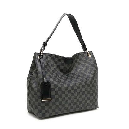 Elegant Checkered Slouch Bag