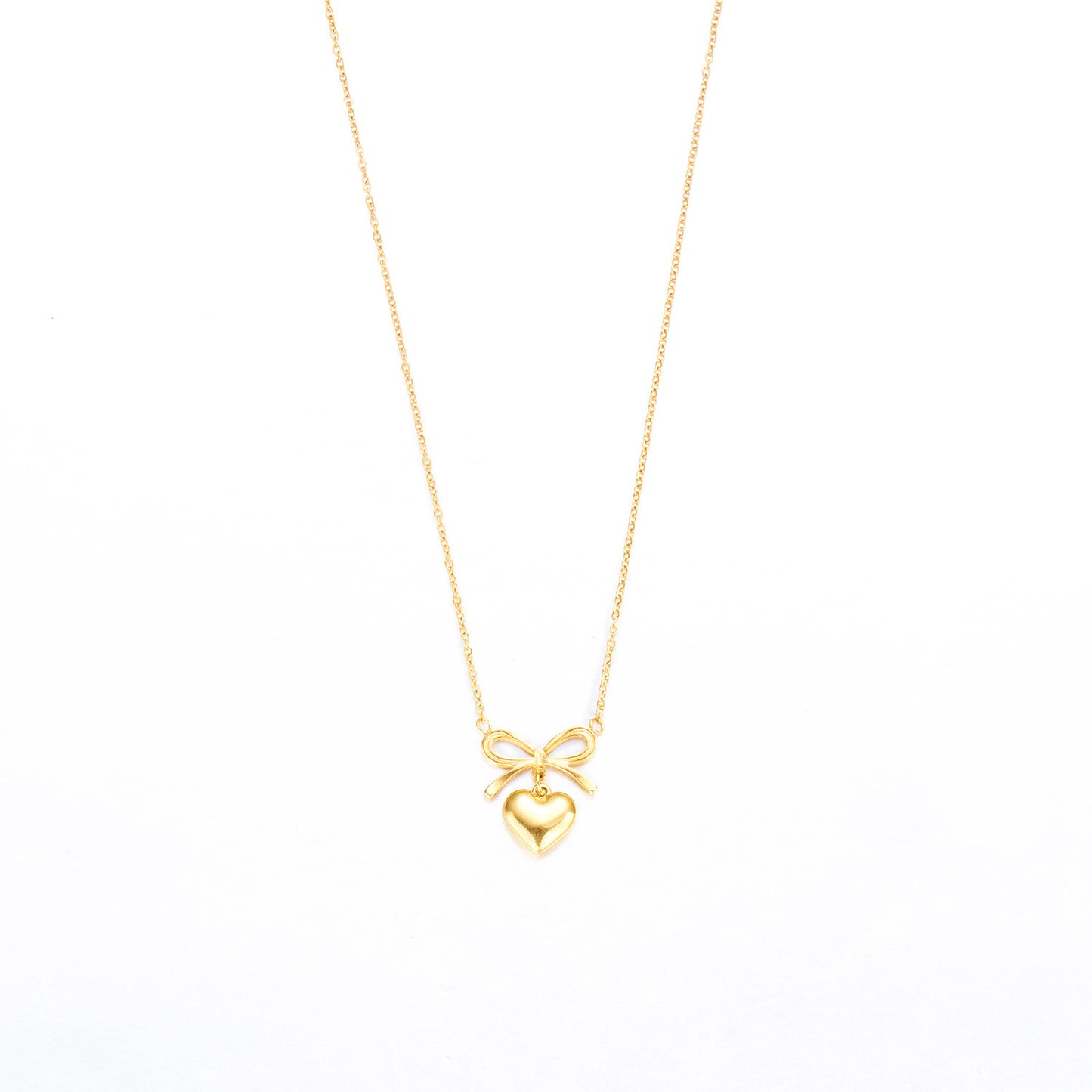 Love Heart Bowknot Shape Charm Chain Choker Fine Necklaces Pendant New Fashion